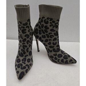 Gianvito Rossi SAUVAGE Women's Leopard Animal Print Socks Boots Italy EU 39 US 9
